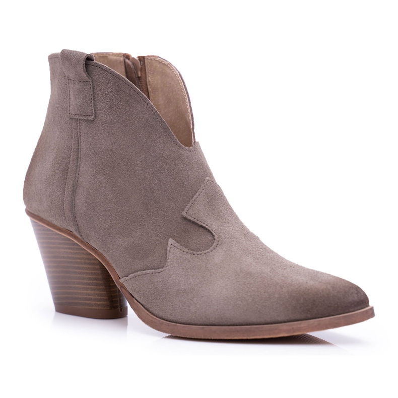 Nicole Damen Lederstiefel mit Absatz Cappuccino Chavai beige