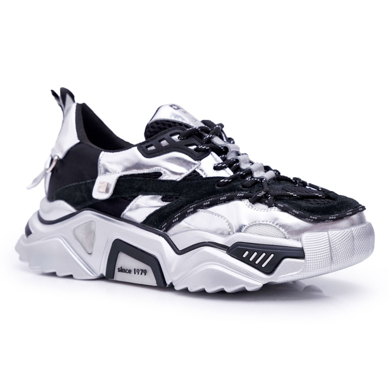 Damen Sportschuhe Big Star von Daniel Lopez Schwarz Silber FF274A527 grau