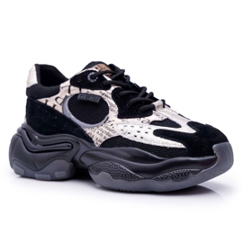 Damen Sportschuhe Big Star von Daniel Lopez Schwarz und Gold FF274A524 gelb