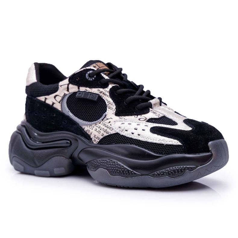 Damen Sportschuhe Big Star von Daniel Lopez Schwarz und Gold FF274A524 gelb