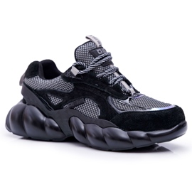 Damen Sportschuhe Big Star von Daniel Lopez Schwarz Grau FF274A553