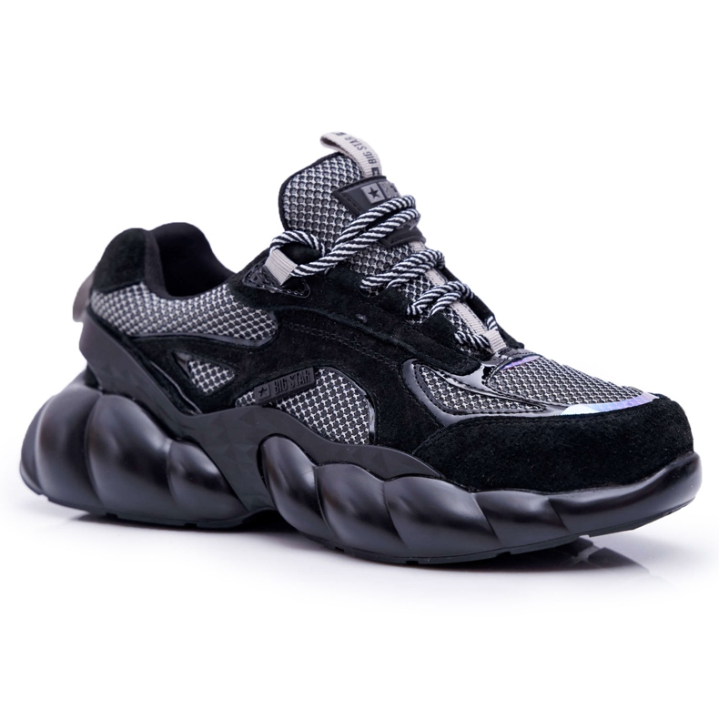 Damen Sportschuhe Big Star von Daniel Lopez Schwarz Grau FF274A553