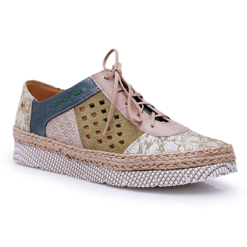 Damen Brogues Maciejka Leder Grün 03339-09