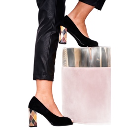 Damen Pumps Sergio Leone Wildleder Schwarz PB135 Be Mine!