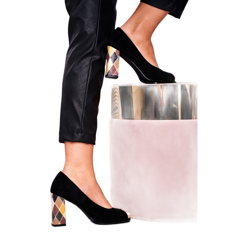 Damen Pumps Sergio Leone Wildleder Schwarz PB135 Be Mine!