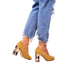 Damen Pumps Sergio Leone Wildleder Gelb PB135 Be Mine!