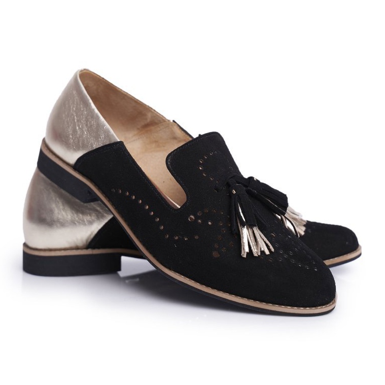 Damen Brogues Maciejka Leder Loafer Schwarz 04484-01 / 00-5