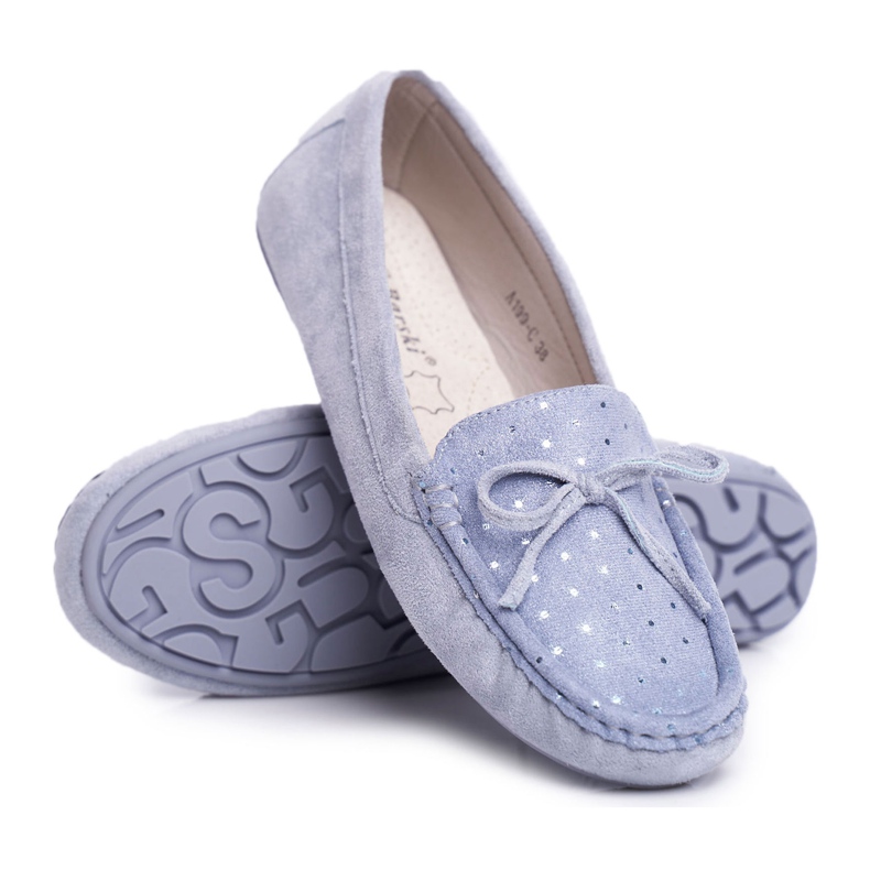 Damen Loafer Wildleder S.Barski A199 Blue Wannabe blau