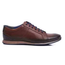 Herren Brogues Schuhe Casual Nikopol Leder Braun 1730