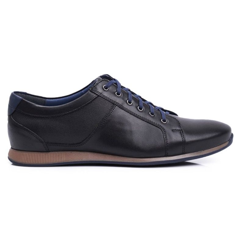 Herren Brogues Schuhe Casual Nikopol Leder Schwarz 1730