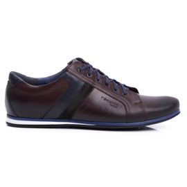 Herren Brogues Schuhe Casual Nikopol Leder Braun 1721