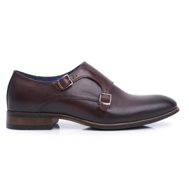 Herren Leder Brogues Monk Nikopol Braun 1720