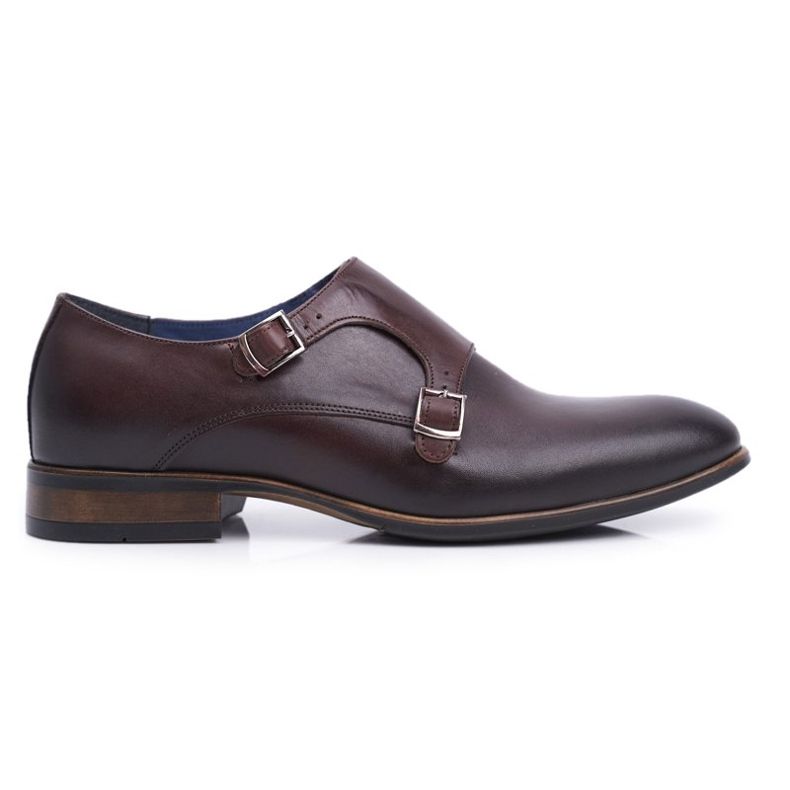 Herren Leder Brogues Monk Nikopol Braun 1720