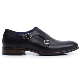 Herren Leder Brogues Monk Nikopol Schwarz 1720