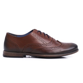 Herren Brogues Schuhe Casual Nikopol Leder Braun 1733