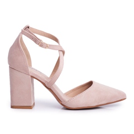 PS1 Damen Pumps mit Absatz in Spitz Beige Traffic