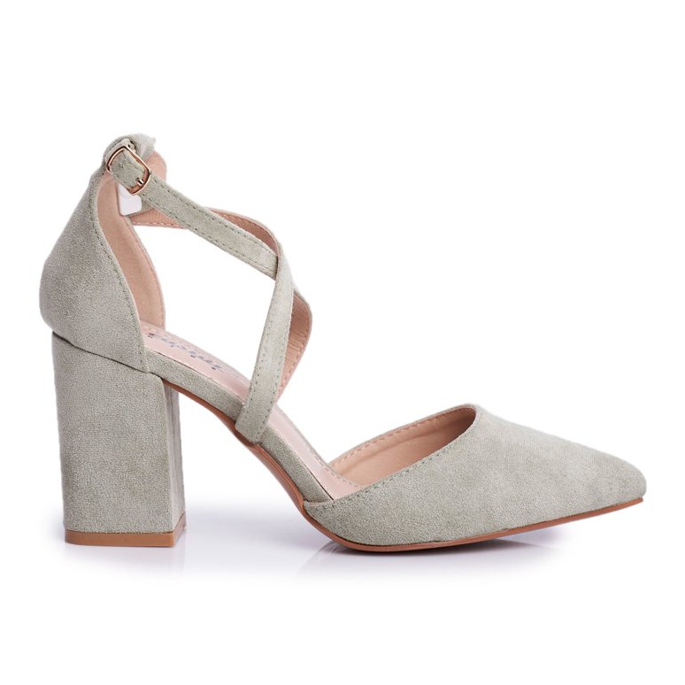 PS1 Damen Pumps auf einem Absatz mit Spitz Green Traffic mehrfarbig grün