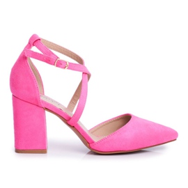 PS1 Pumps für Damen mit Absatz in Spitz Pink Neon Traffic rosa