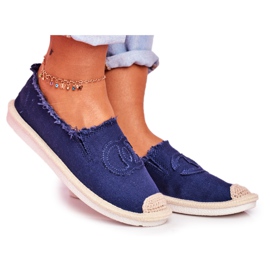 SEA Damen Espadrilles Marineblau Flaure