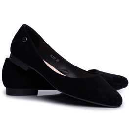 Damen Wildleder Ballerinas Sergio Leone BL611 Schwarz Nemsis