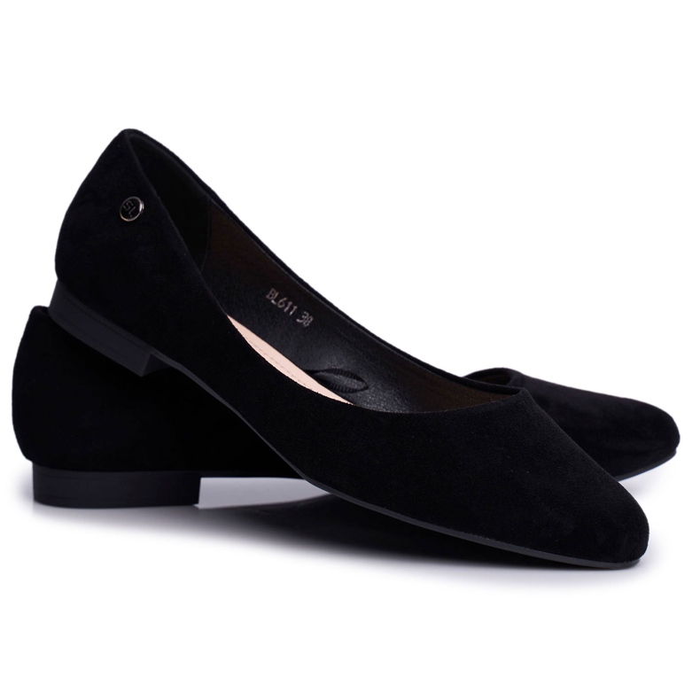 Damen Wildleder Ballerinas Sergio Leone BL611 Schwarz Nemsis