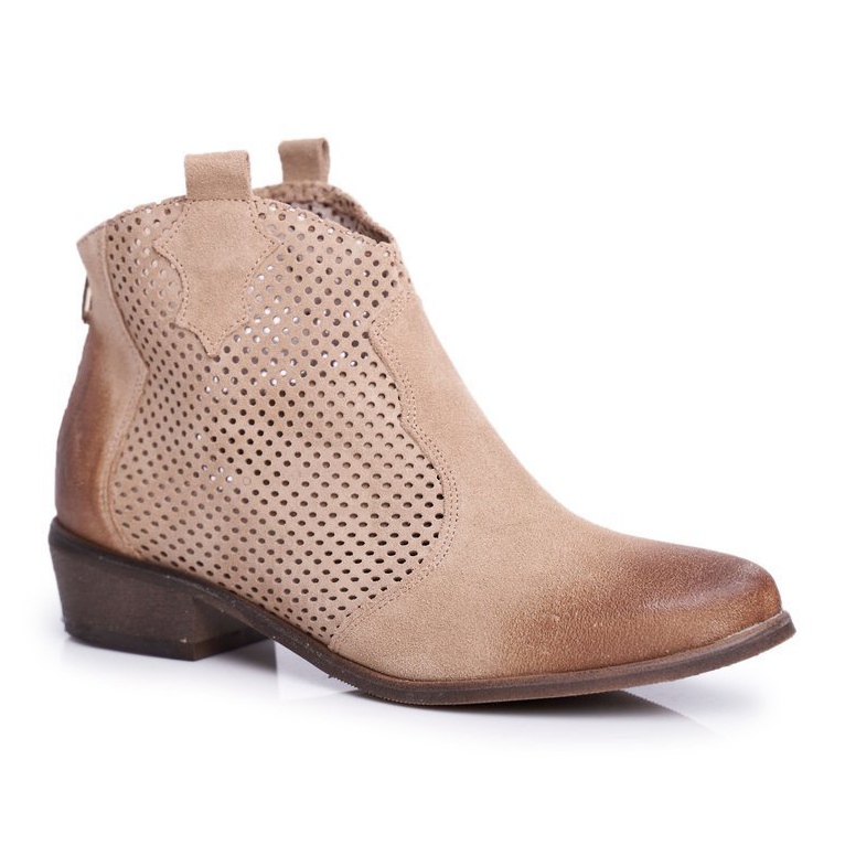 Damen Veloursstiefel Exquisite Hellbeige 1166