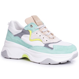 Damen Sport Lederschuhe GOE Mint White FF2N3011 weiß grün