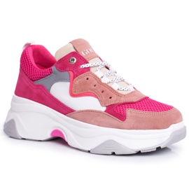 Damen Sport Lederschuhe GOE Rosa FF2N3010 weiß