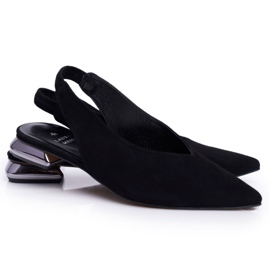 Damen Ballerinas Laura Messi Leder Schwarz 2127