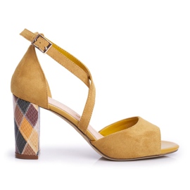 Damen Sandalen mit hohem Absatz Sergio Leone Gelb SK865