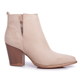 PS1 Damenstiefel mit hohem Absatz Beige Elaine