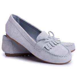 BUGO Damen Slipper Wildleder Blau Velucci