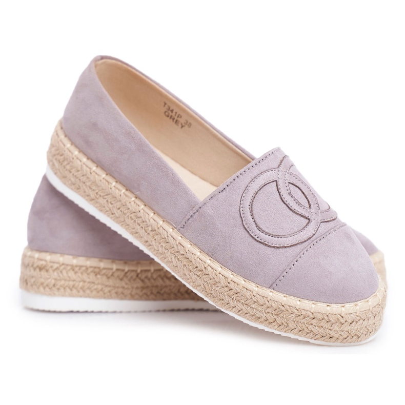 SEA Damen Espadrilles Dicke Leinensohle Grau Febi