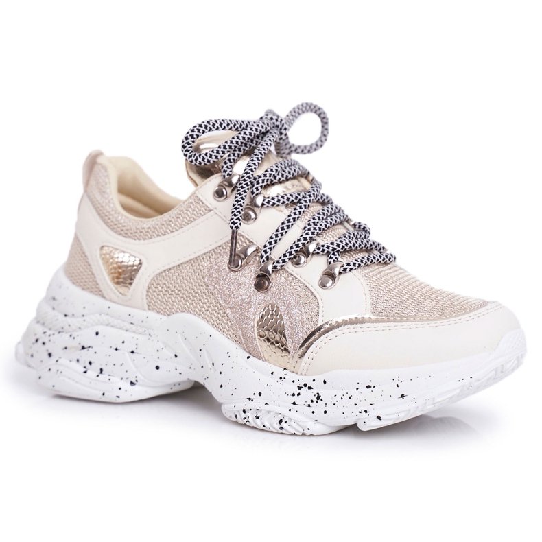 SEA Damen Sportschuhe Glitzer Beige Vegas