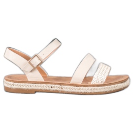 SHELOVET Geflochtene Sandalen aus Öko-Leder braun