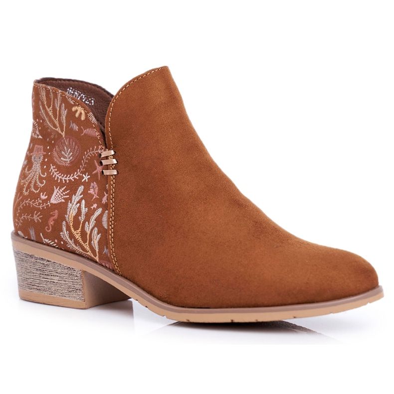 Damenstiefel mit flachem Absatz Spring Camel Elizabeth braun