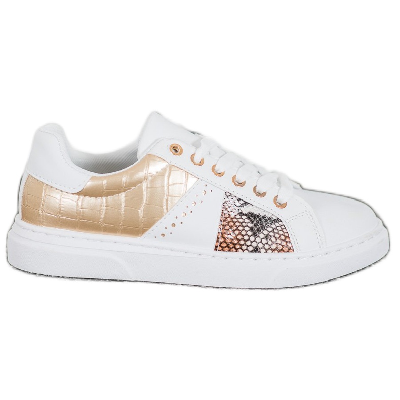 SHELOVET Bequeme weiße Turnschuhe gelb