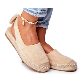 FRJ Damen Espadrilles Wildleder Beige Contour