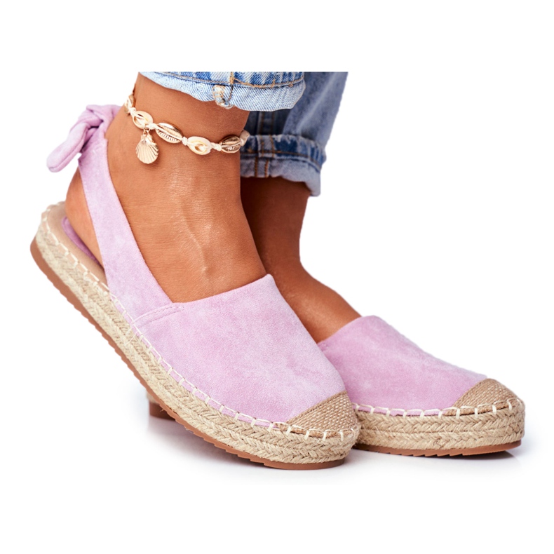 FRJ Damen Espadrilles Wildleder Violett Contour