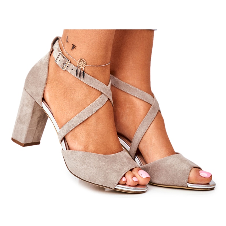 Damen Sandalen mit hohem Absatz Sergio Leone Grau SK865