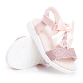 FRROCK Kindersandalen mit Klettverschluss für Mädchen Champagne Bella rosa gelb