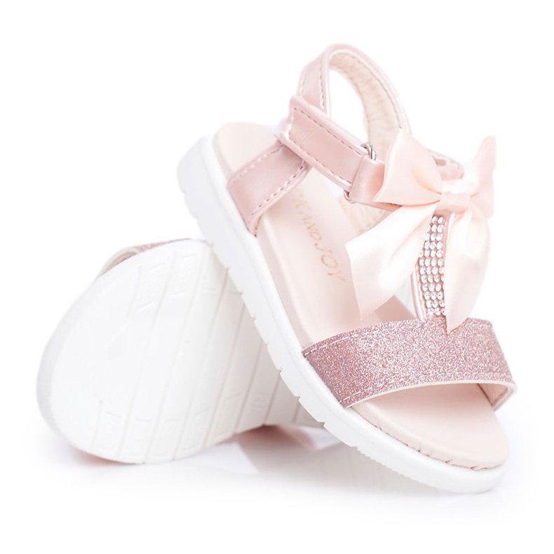 FRROCK Kindersandalen mit Klettverschluss für Mädchen Champagne Bella rosa gelb