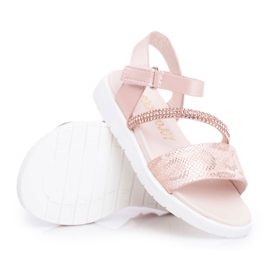 FRROCK Kindersandalen mit Klettverschluss für Mädchen Pink Lilo rosa