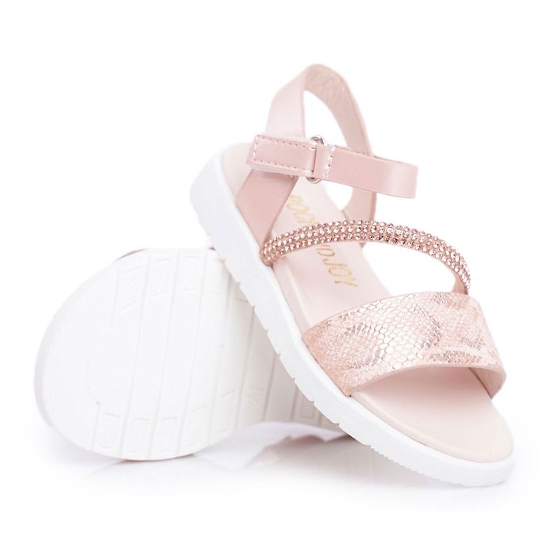 FRROCK Kindersandalen mit Klettverschluss für Mädchen Pink Lilo rosa