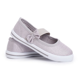 EVE Kinder Sneaker Ballerinas Silber Bianka grau