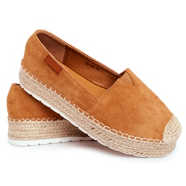 FB2 Damen Espadrilles On The Camel La Playa Linen Platform braun