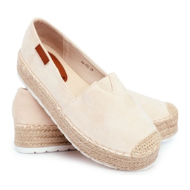 FRBS Espadrilles für Damen auf Beige La Playa Leinenplattform