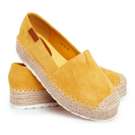 FRBS Damen-Espadrilles auf gelber La Playa Leinen-Plattform