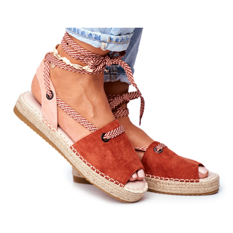 FRJ Damen Espadrilles On The Linen Plateau Orange Monacoz