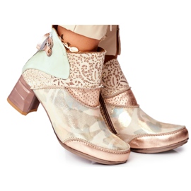 Damenstiefel mit hohem Absatz Maciejka Beige 03410-04 braun grün